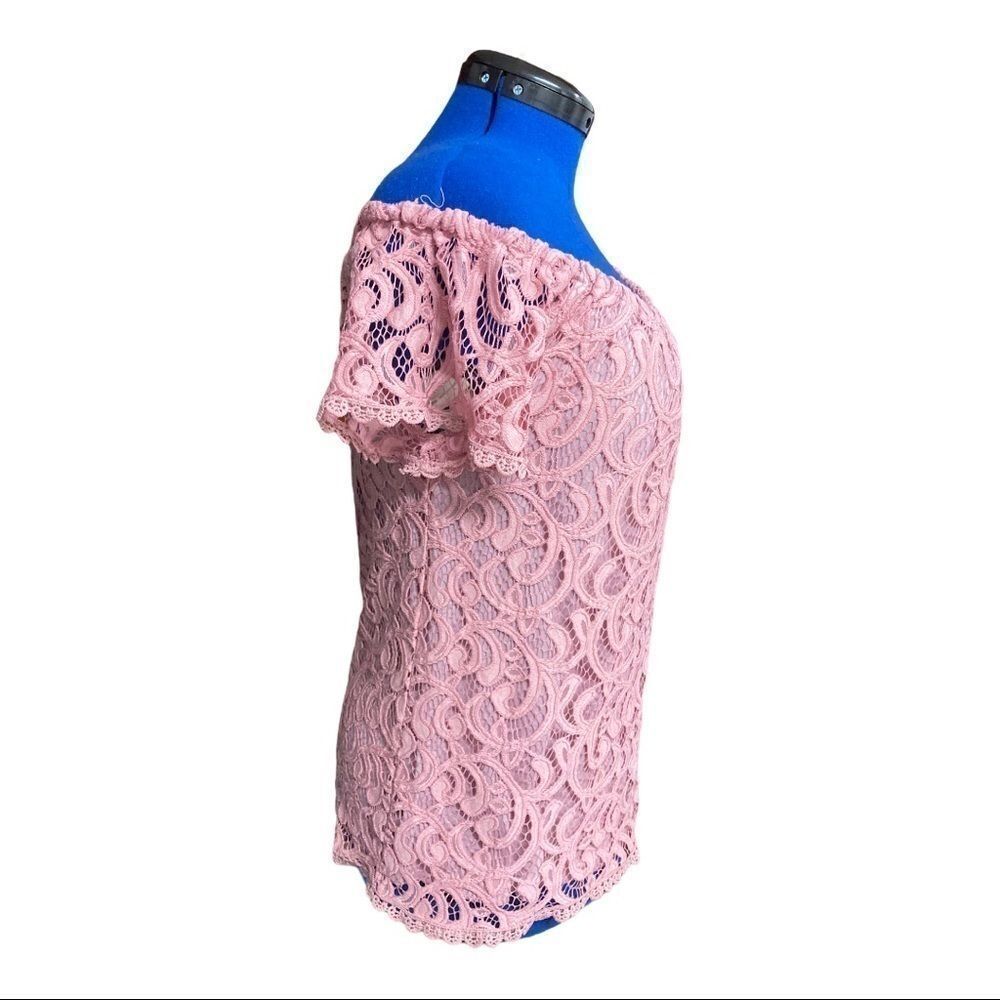 STEM & VINE women’s top size large, lace,peach - Picture 3 of 15